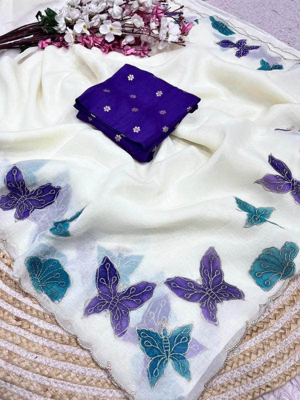 Vastrangan carnchy chiffon ridhima sarees wholesale sarees